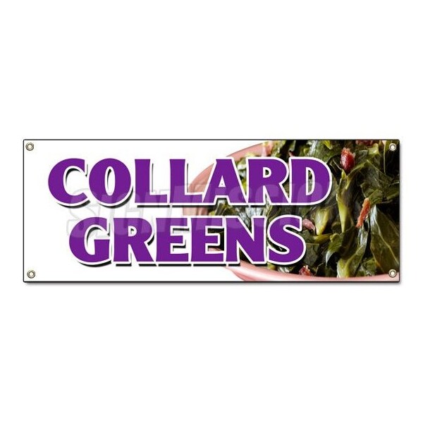 COLLARD GREENS BANNER SIGN soul food okra chicken cornbread hushpuppies
